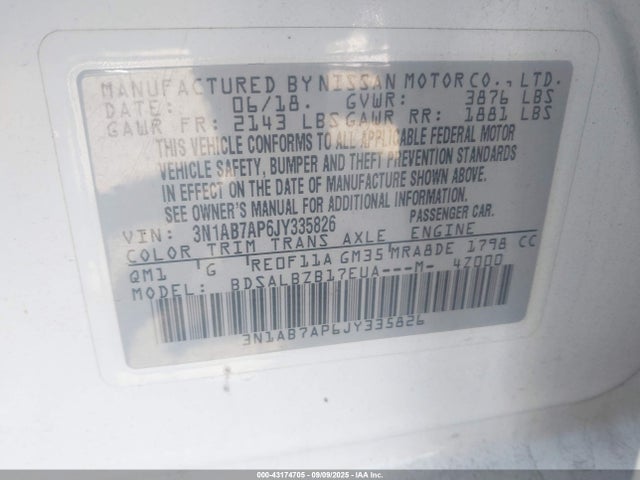 Nissan 2018 2018 3N1AB7AP6JY335826 Image 9