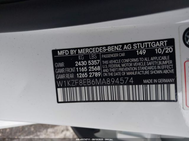 2021 MERCEDES-BENZ E 350 W1KZF8EB6MA894574 Photo 8
