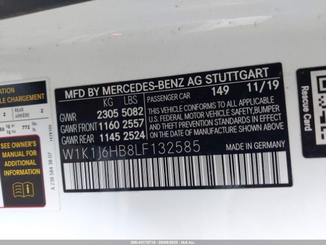 2020 MERCEDES-BENZ E 450 W1K1J6HB8LF132585 Photo 8