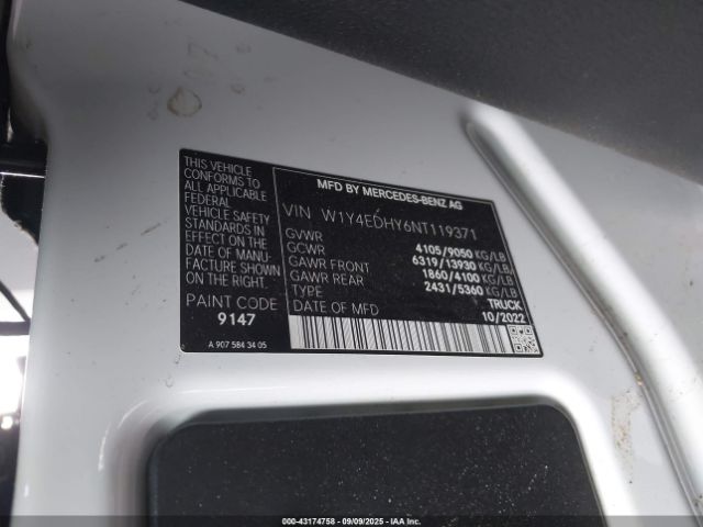 2022 MERCEDES-BENZ SPRINTER 2500 W1Y4EDHY6NT119371 Photo 8
