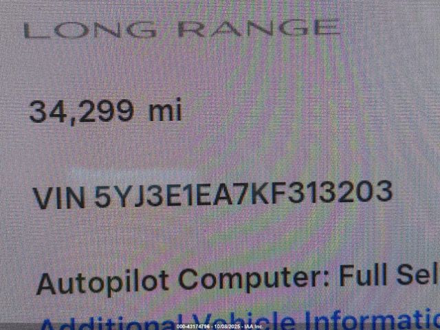 2019 TESLA MODEL 3 5YJ3E1EA7KF313203 Photo 8