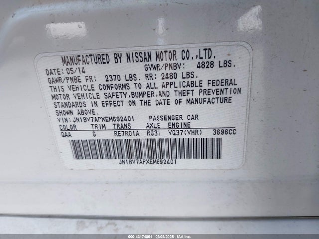 Infiniti Q50 2014 JN1BV7APXEM692401 Image 9