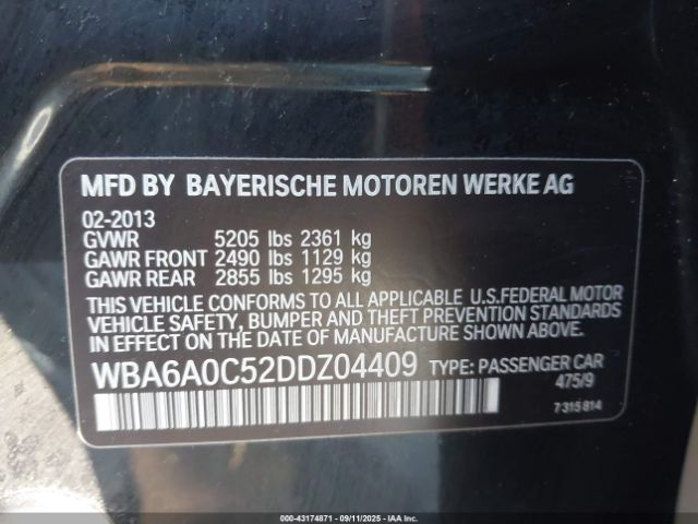 2013 BMW 640I GRAN COUPE WBA6A0C52DDZ04409 Photo 8