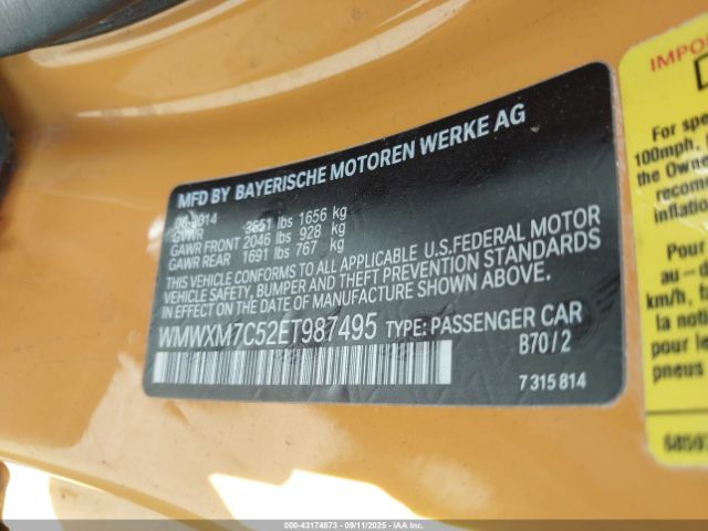 2014 MINI HARDTOP WMWXM7C52ET987495 Photo 8