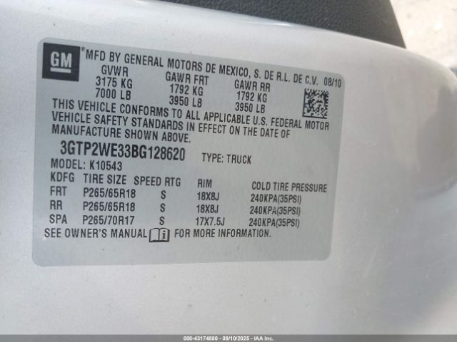 2011 GMC SIERRA 1500 3GTP2WE33BG128620 Photo 8