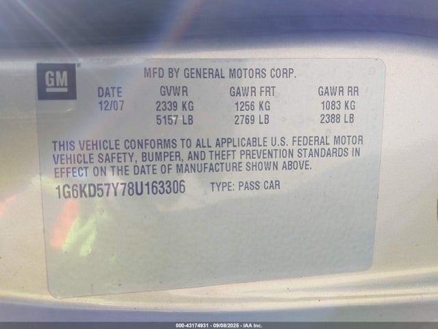 2008 CADILLAC DTS 1G6KD57Y78U163306 Photo 8