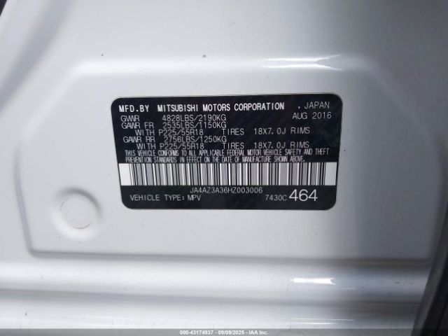 2017 MITSUBISHI OUTLANDER JA4AZ3A36HZ003006 Photo 8