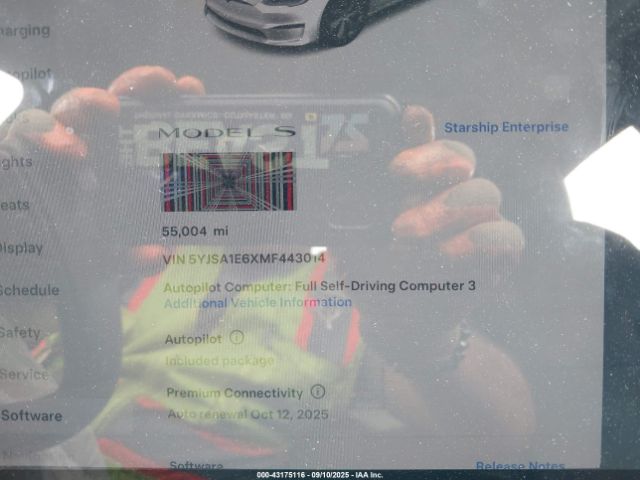 2021 TESLA MODEL S 5YJSA1E6XMF443014 Photo 6