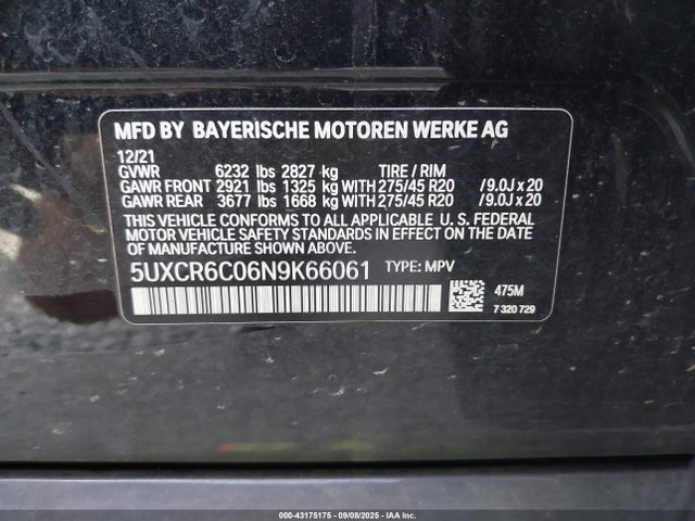 5UXCR6C06N9K66061 BMW X5