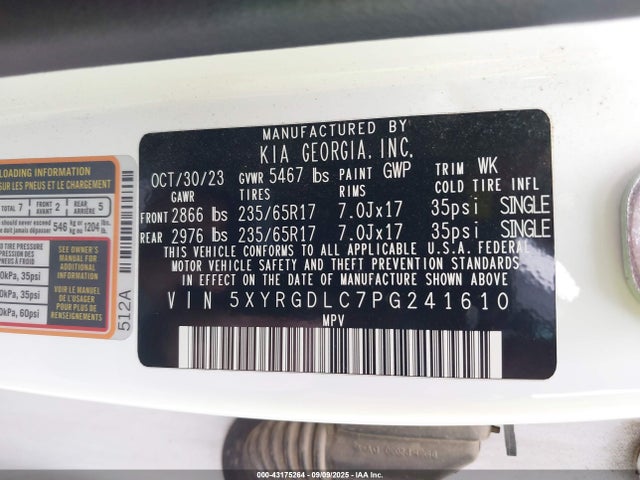 KIA gdi theta-iii 2023 5XYRGDLC7PG241610 Image 9