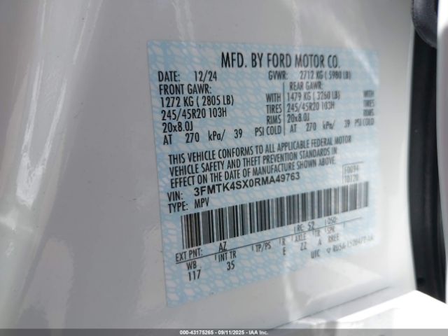 2024 FORD MUSTANG MACH-E 3FMTK4SX0RMA49763 Photo 8