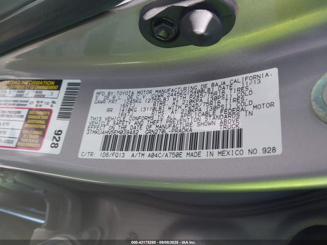 3TMKU4HN5EM039482 Toyota 1gr-fe