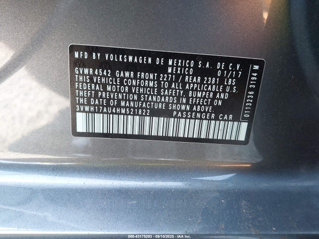 3VWH17AU4HM521822 Volkswagen 1.8 tsi