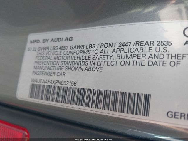 2023 AUDI A4 WAUEAAF4XPN002156 Photo 8