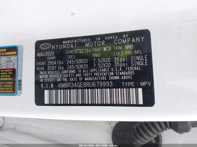KM8R34GE8RU679993 Hyundai gdi lambda ii