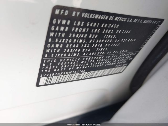 2021 VOLKSWAGEN TIGUAN 3VV4B7AX9MM157188 Photo 8