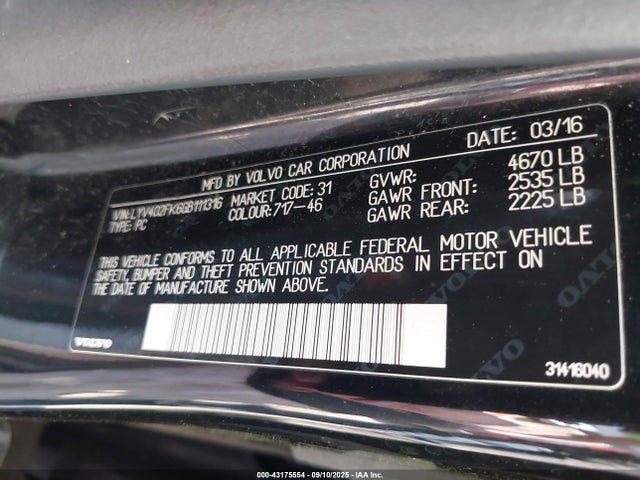 LYV402FK6GB111316 Volvo b4204t11 (ulev2)