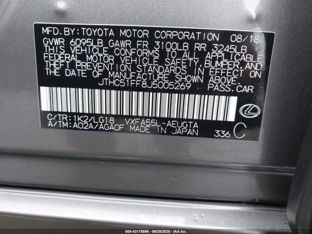 JTHC51FF8J5005269 Lexus v35a-fts
