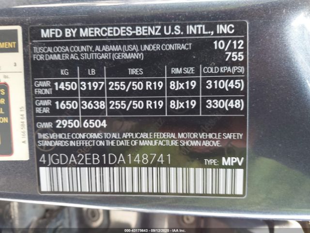 2013 MERCEDES-BENZ ML 350 BLUETEC 4JGDA2EB1DA148741 Photo 8