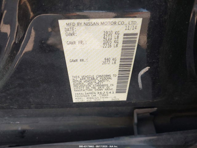1N4AL3AP8FN362541 Nissan 2015