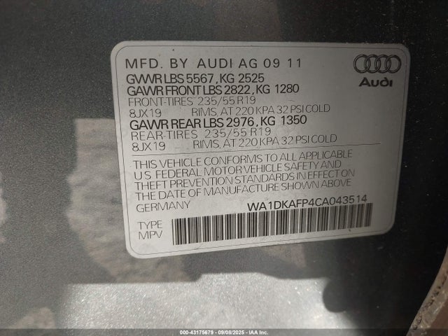 2012 AUDI Q5 WA1DKAFP4CA043514 Photo 8