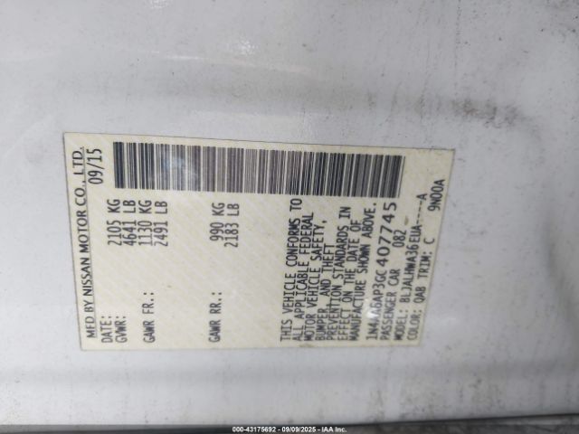 2016 NISSAN MAXIMA 1N4AA6AP3GC407745 Photo 8