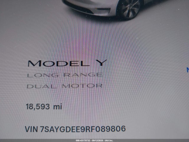 7SAYGDEE9RF089806 Tesla Model Y