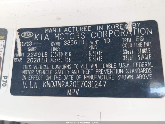 KIA dohc gdi gamma 2014 KNDJN2A20E7031247 Image 9