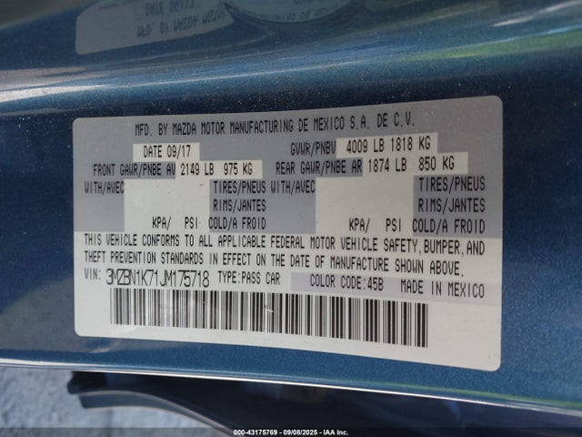 3MZBN1K71JM175718 Mazda pe