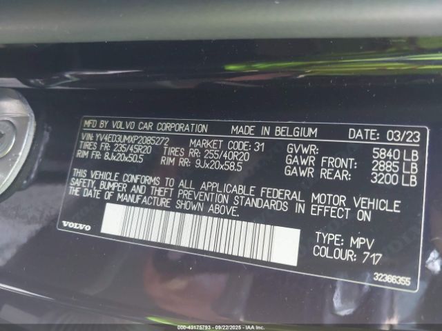 2023 VOLVO XC40 RECHARGE PURE ELECTRIC YV4ED3UMXP2085272 Photo 8