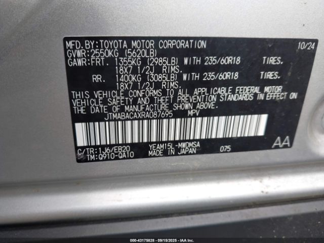 2024 TOYOTA BZ4X JTMABACAXRA087695 Photo 8