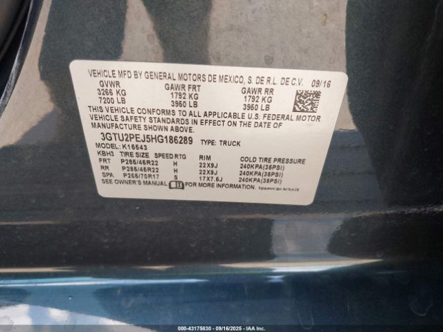 2017 GMC SIERRA 1500 3GTU2PEJ5HG186289 Photo 8