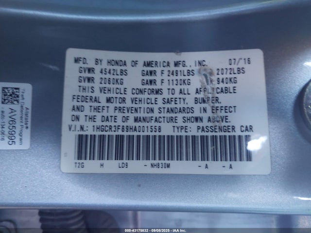 1HGCR3F89HA001558 Honda j35y1