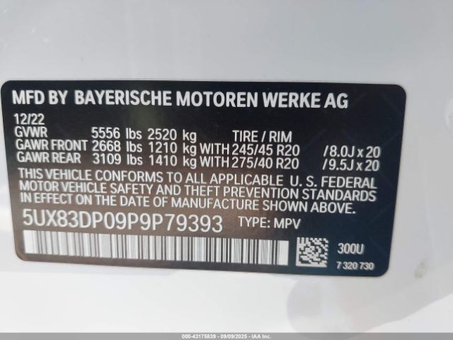 2023 BMW X3 5UX83DP09P9P79393 Photo 8