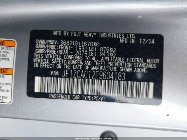 2015 SUBARU BRZ JF1ZCAC12F9604183 Photo 8