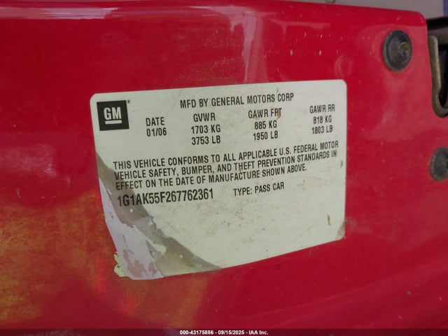 2006 CHEVROLET COBALT 1G1AK55F267762361 Photo 8