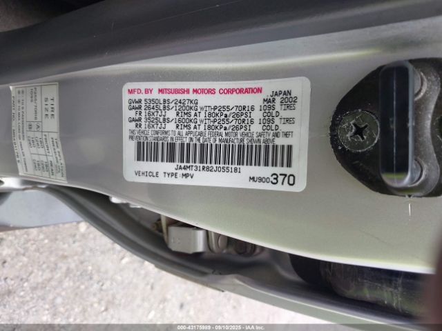 2002 MITSUBISHI MONTERO SPORT JA4MT31R82J055181 Photo 8