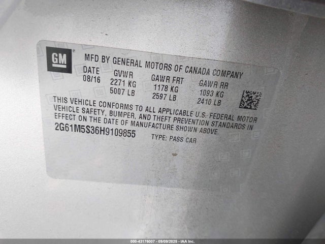 2017 CADILLAC XTS 2G61M5S36H9109855 Photo 8