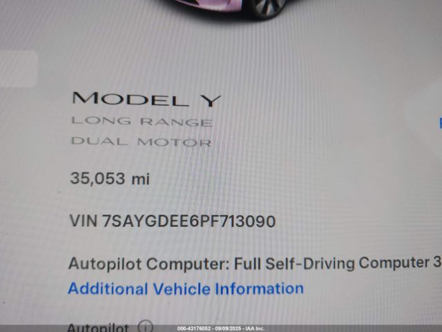 2023 TESLA MODEL Y 7SAYGDEE6PF713090 Photo 6