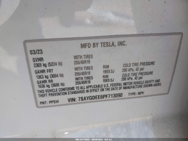 2023 TESLA MODEL Y 7SAYGDEE6PF713090 Photo 8