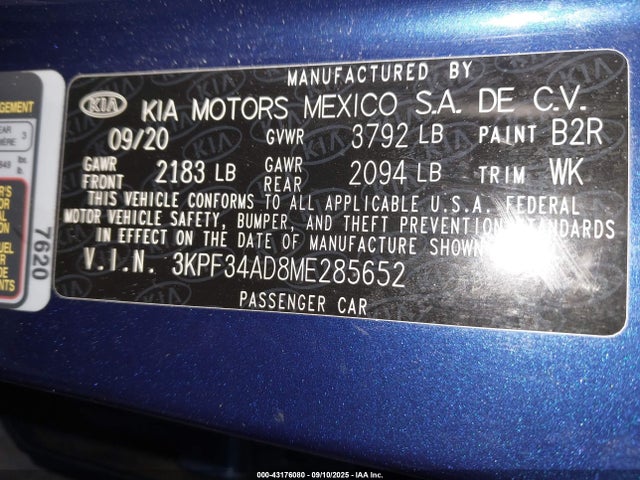 KIA mpi nu 2021 3KPF34AD8ME285652 Image 9