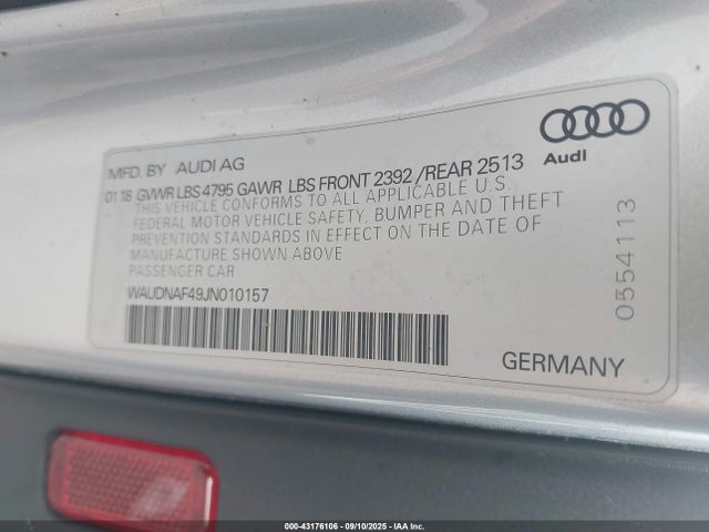 2018 AUDI A4 WAUDNAF49JN010157 Photo 8