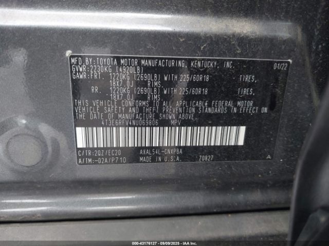 2022 TOYOTA RAV4 HYBRID 4T3E6RFV4NU069806 Photo 8