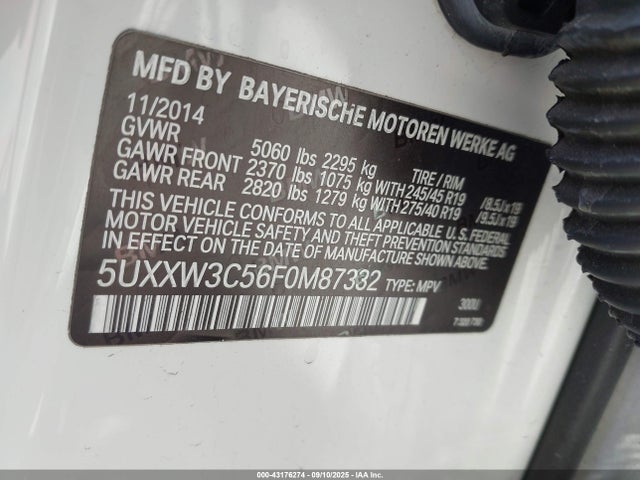 5UXXW3C56F0M87332 BMW X4