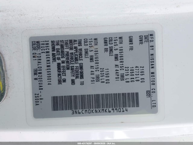 3N6CM0KNXMK699014 Nissan 2021