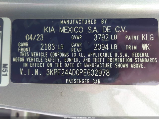 KIA mpi nu 2023 3KPF24AD0PE632978 Image 9