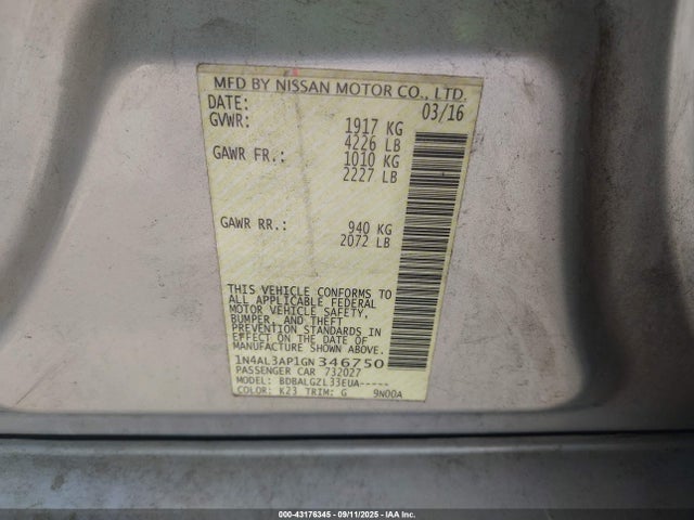 Nissan 2016 2016 1N4AL3AP1GN346750 Image 9