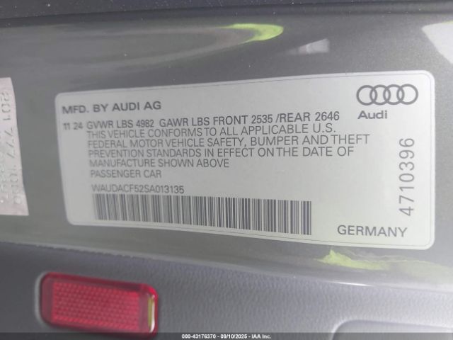 2025 AUDI A5 SPORTBACK WAUDACF52SA013135 Photo 8