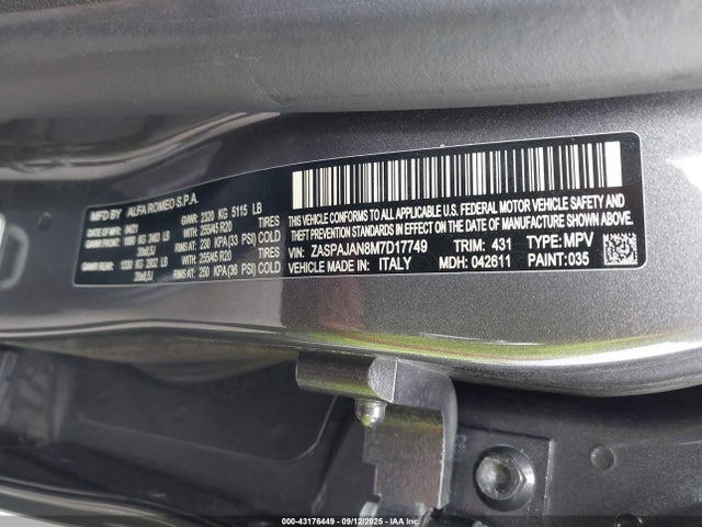 Alfa Romeo Stelvio 2021 ZASPAJAN8M7D17749 Image 9