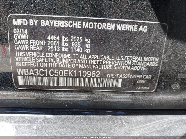 BMW 328I 2014 WBA3C1C50EK110962 Image 9